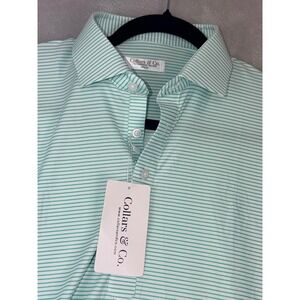 Collars & Co. Men’s Mint Green Striped Polo
